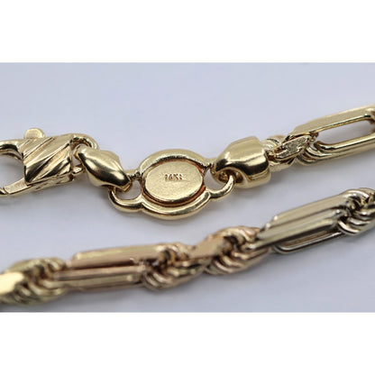 14K Tri Tone Gold Milano Rope Chain Necklace