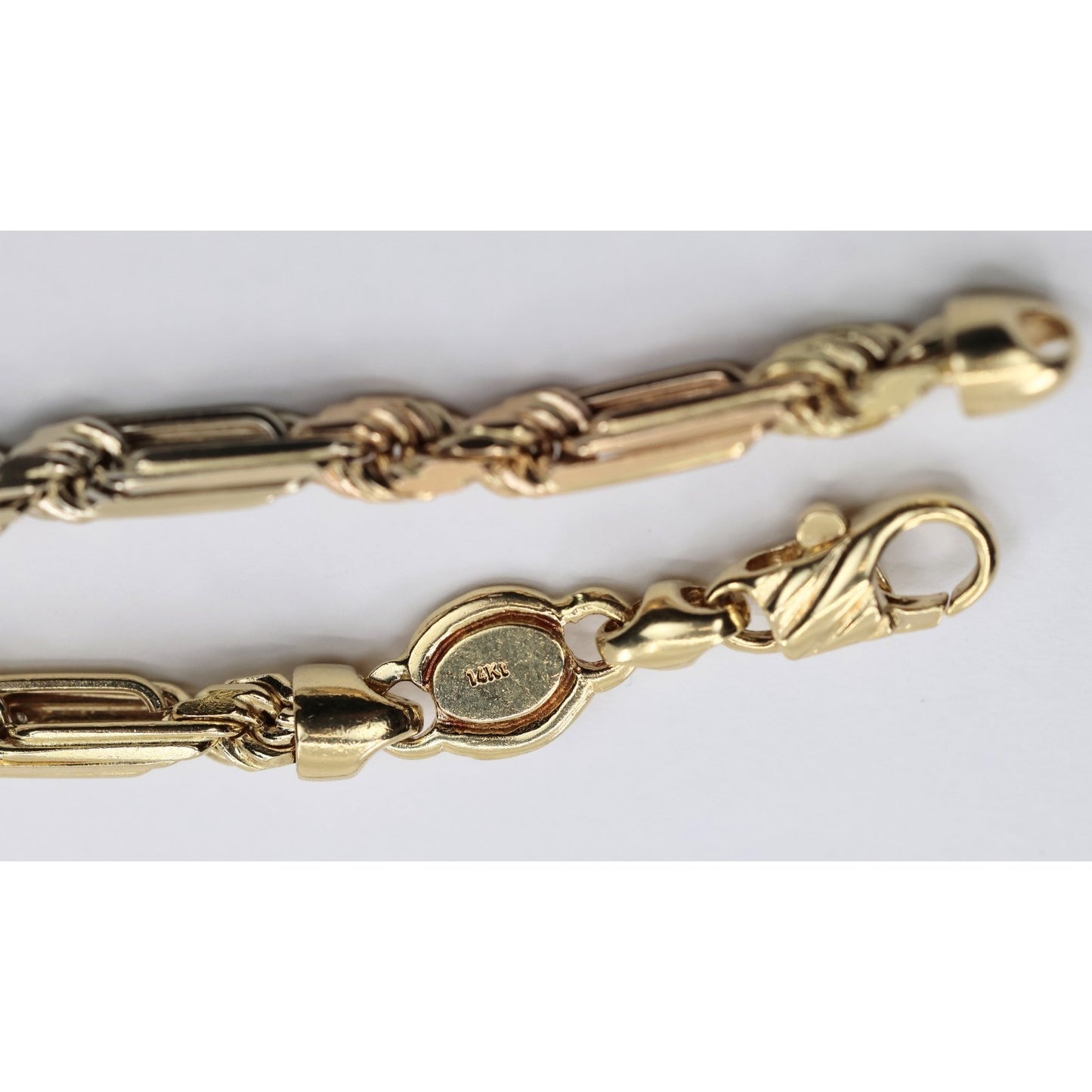 14K Tri Tone Gold Milano Rope Chain Necklace