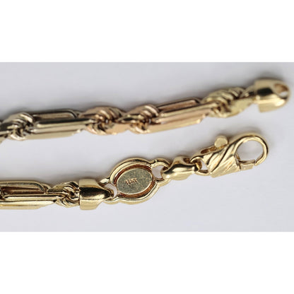 14K Tri Tone Gold Milano Rope Chain Necklace