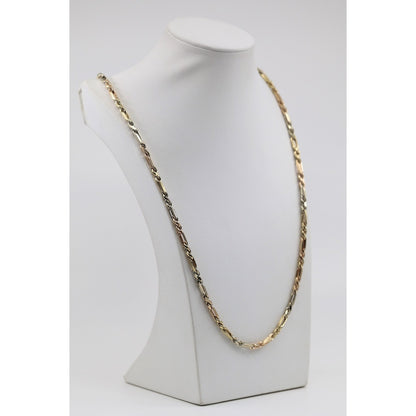 14K Tri Tone Gold Milano Rope Chain Necklace
