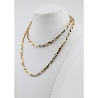 14K Tri Tone Gold Milano Rope Chain Necklace
