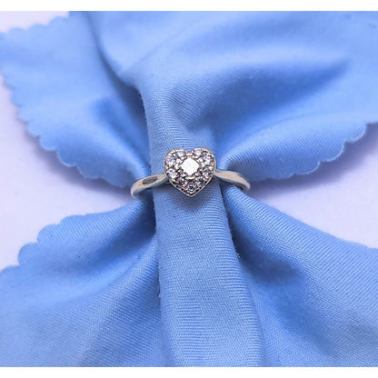 14K White Gold Diamond Heart Ring
