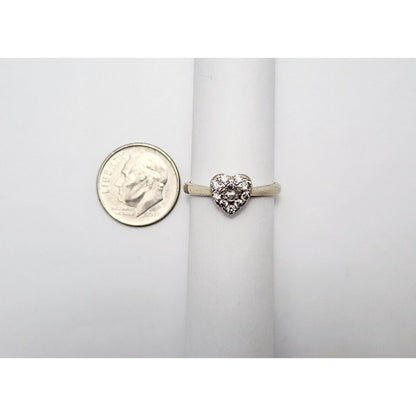 14K White Gold Diamond Heart Ring
