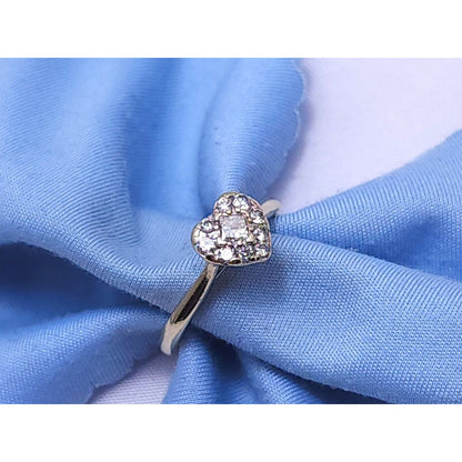 14K White Gold Diamond Heart Ring