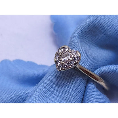 14K White Gold Diamond Heart Ring