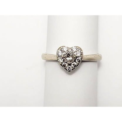 14K White Gold Diamond Heart Ring