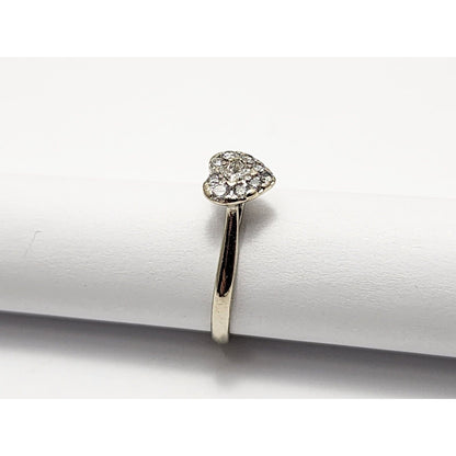 14K White Gold Diamond Heart Ring