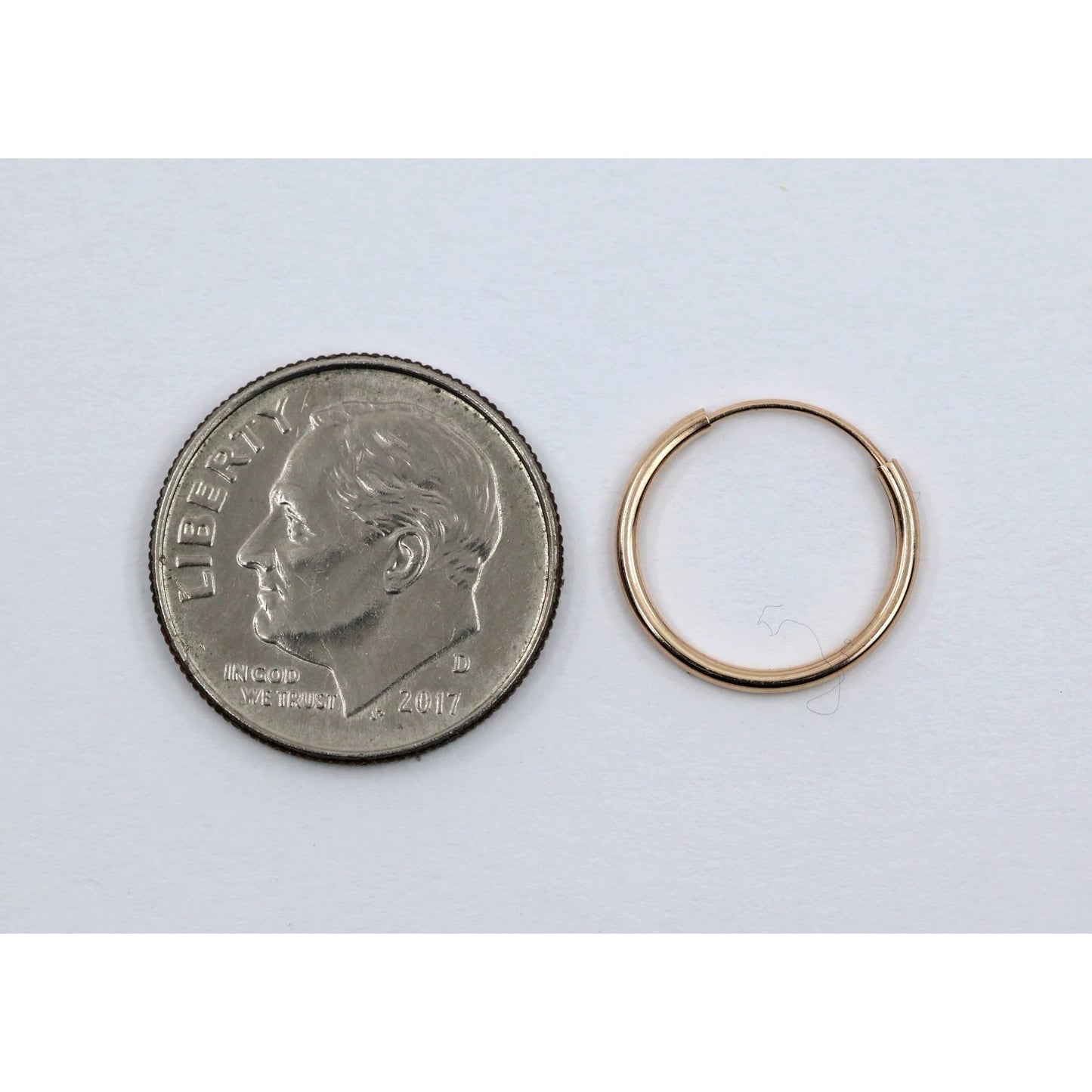 Single Tiny 10K Yellow Gold Hoop Earring