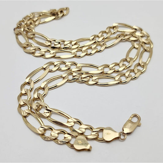 10K Yellow Gold Figaro Link Chain Necklace