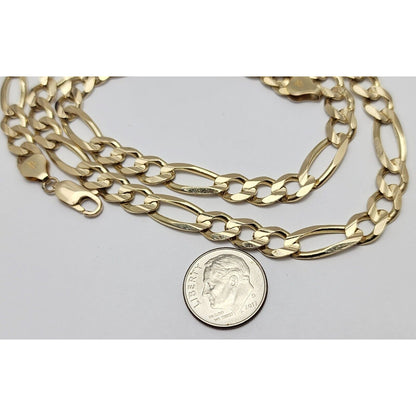 10K Yellow Gold Figaro Link Chain Necklace