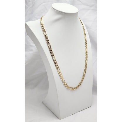 10K Yellow Gold Figaro Link Chain Necklace