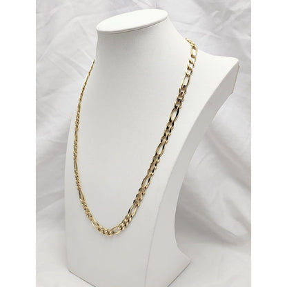 10K Yellow Gold Figaro Link Chain Necklace