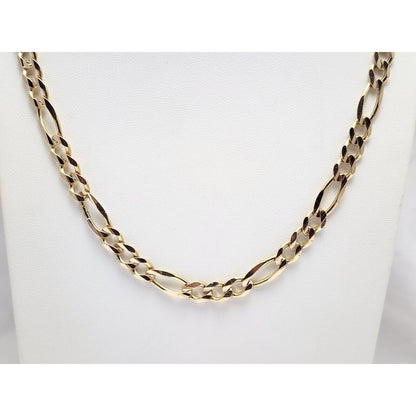 10K Yellow Gold Figaro Link Chain Necklace