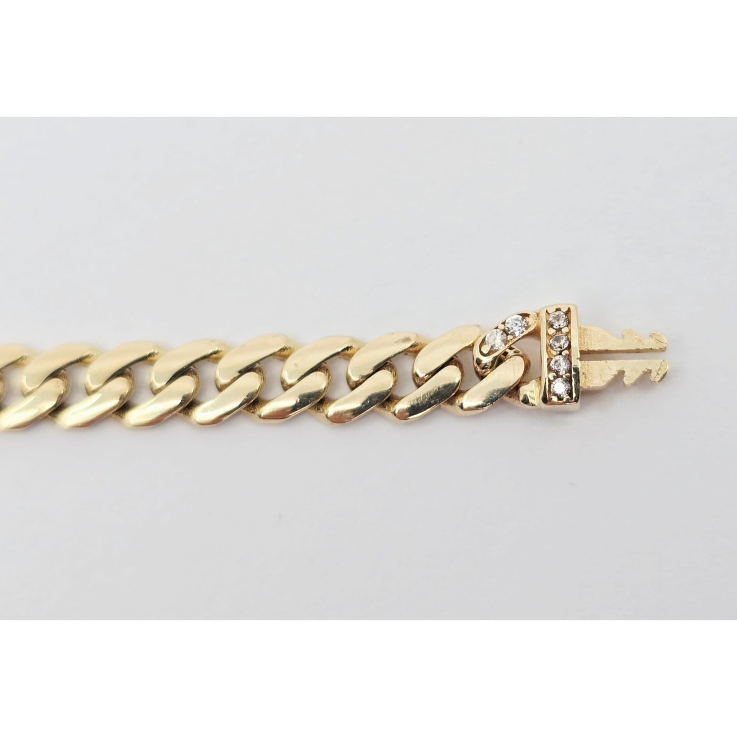 14K Yellow Gold Cuban Link CZ Bracelet