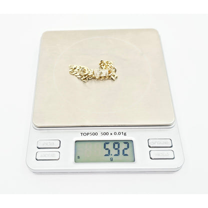 14K Yellow Gold Cuban Link CZ Bracelet