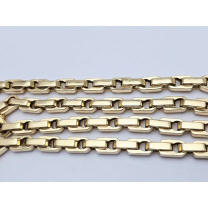 Large Heavy 18K Yellow Gold Fancy Link Chain Necklace
