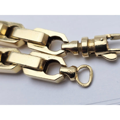Large Heavy 18K Yellow Gold Fancy Link Chain Necklace