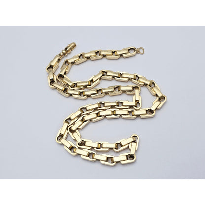 Large Heavy 18K Yellow Gold Fancy Link Chain Necklace