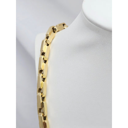 Large Heavy 18K Yellow Gold Fancy Link Chain Necklace