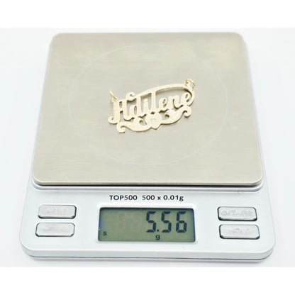 10K Yellow Gold Name Initial "Adilene" Diamond Charm Pendant