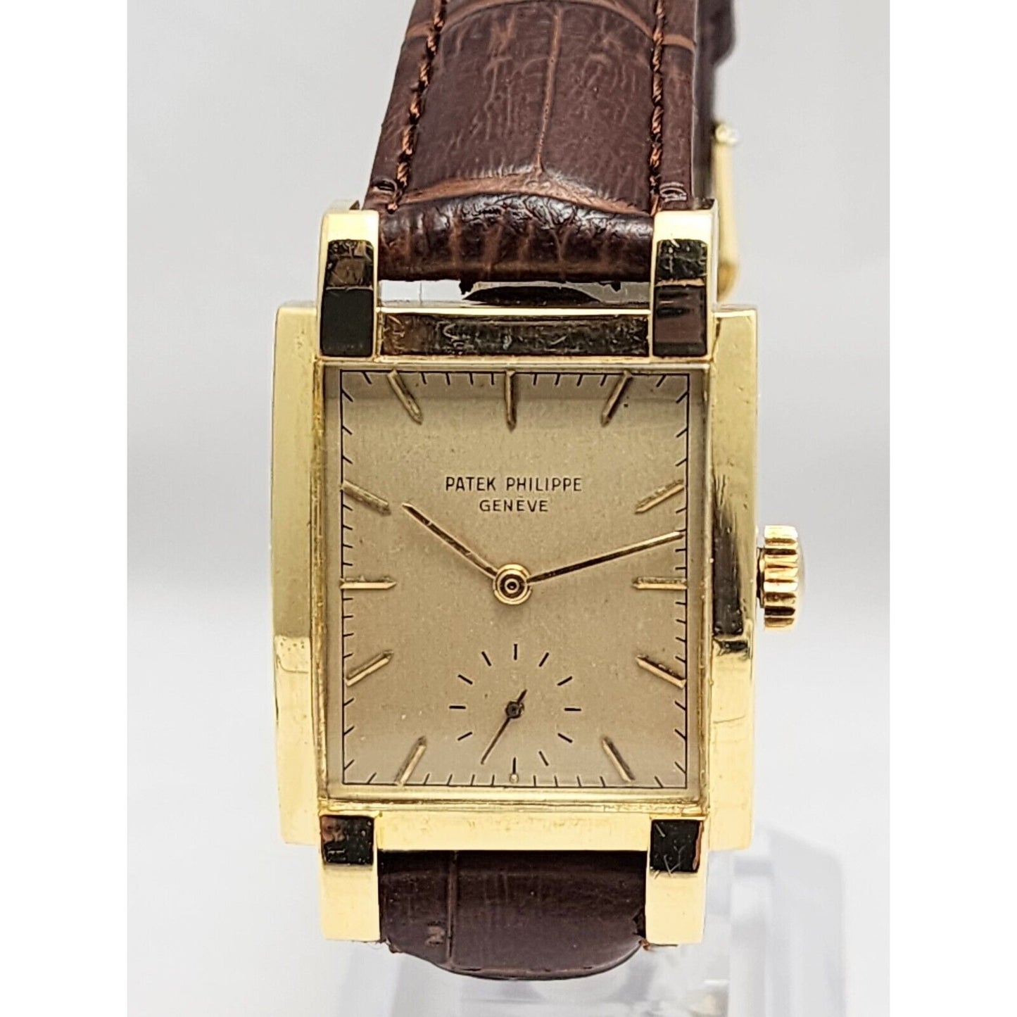 Vintage Patek Philippe 2443 Watch w/ Bold Lugs Circa 1950s 18k Gold 40mm x 26mm