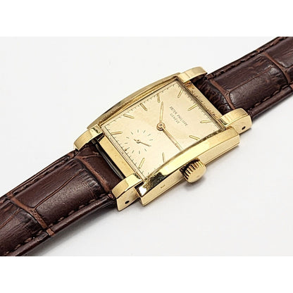 Vintage Patek Philippe 2443 Watch w/ Bold Lugs Circa 1950s 18k Gold 40mm x 26mm