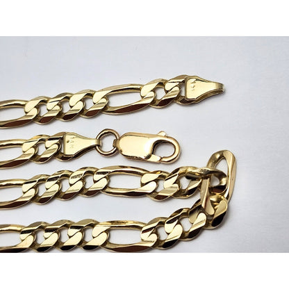 14K Yellow Gold Figaro Link Chain Necklace