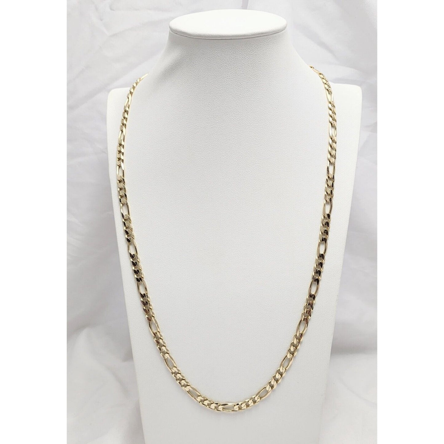 14K Yellow Gold Figaro Link Chain Necklace