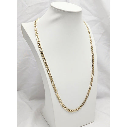 14K Yellow Gold Figaro Link Chain Necklace