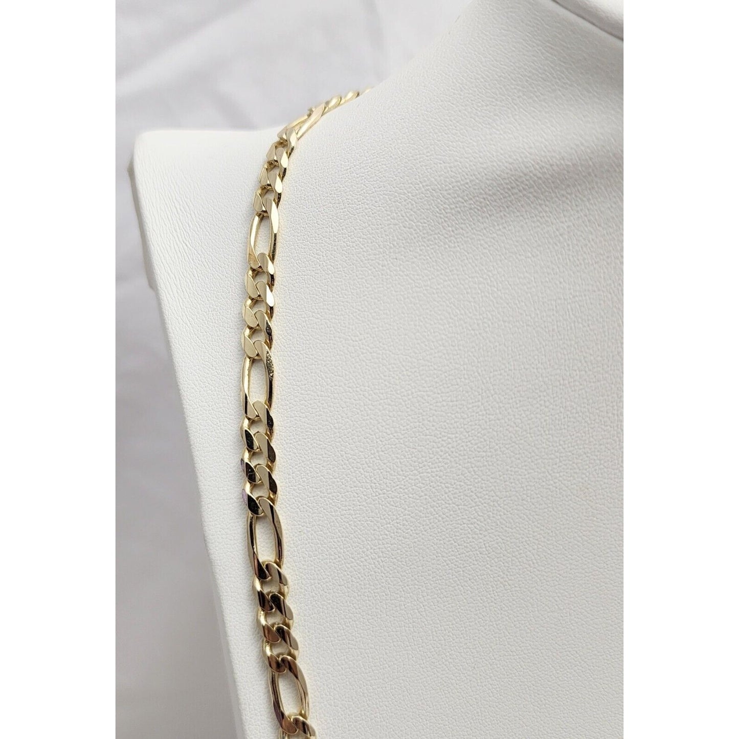 14K Yellow Gold Figaro Link Chain Necklace