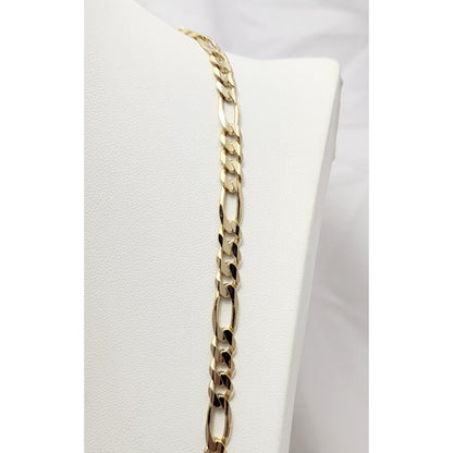 14K Yellow Gold Figaro Link Chain Necklace