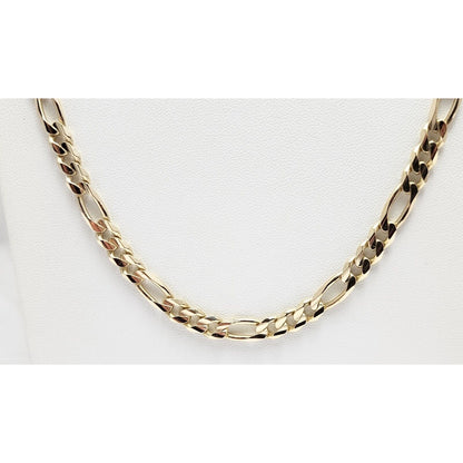 14K Yellow Gold Figaro Link Chain Necklace