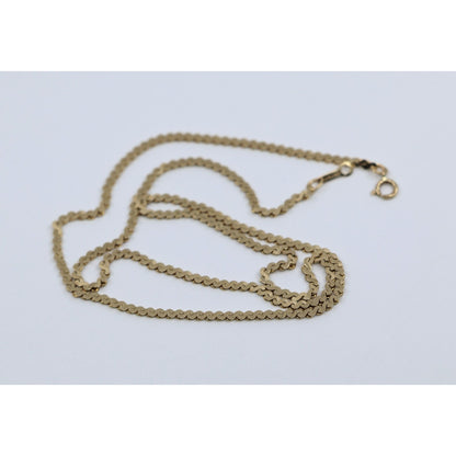 14K Yellow Gold Serpentine Link Chain Necklace