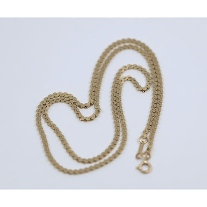 14K Yellow Gold Serpentine Link Chain Necklace