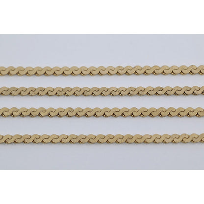 14K Yellow Gold Serpentine Link Chain Necklace