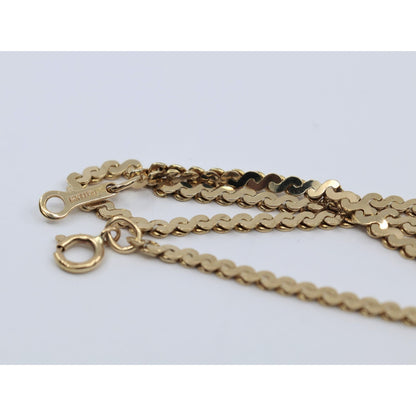 14K Yellow Gold Serpentine Link Chain Necklace