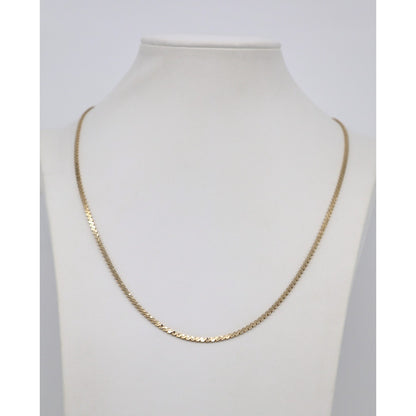 14K Yellow Gold Serpentine Link Chain Necklace
