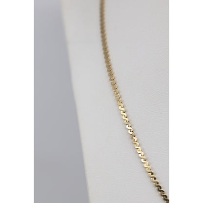 14K Yellow Gold Serpentine Link Chain Necklace