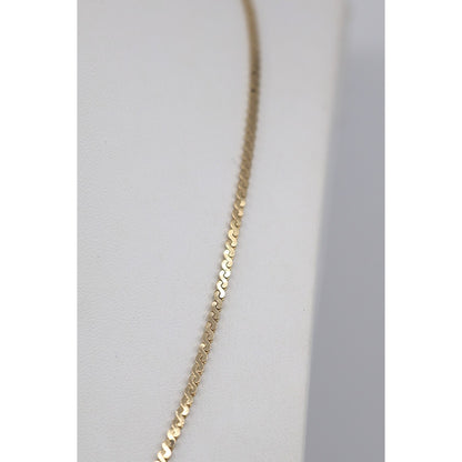 14K Yellow Gold Serpentine Link Chain Necklace