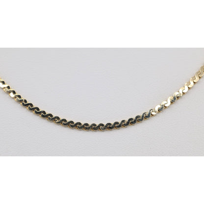 14K Yellow Gold Serpentine Link Chain Necklace