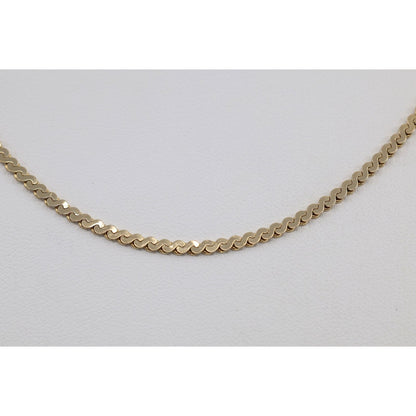 14K Yellow Gold Serpentine Link Chain Necklace