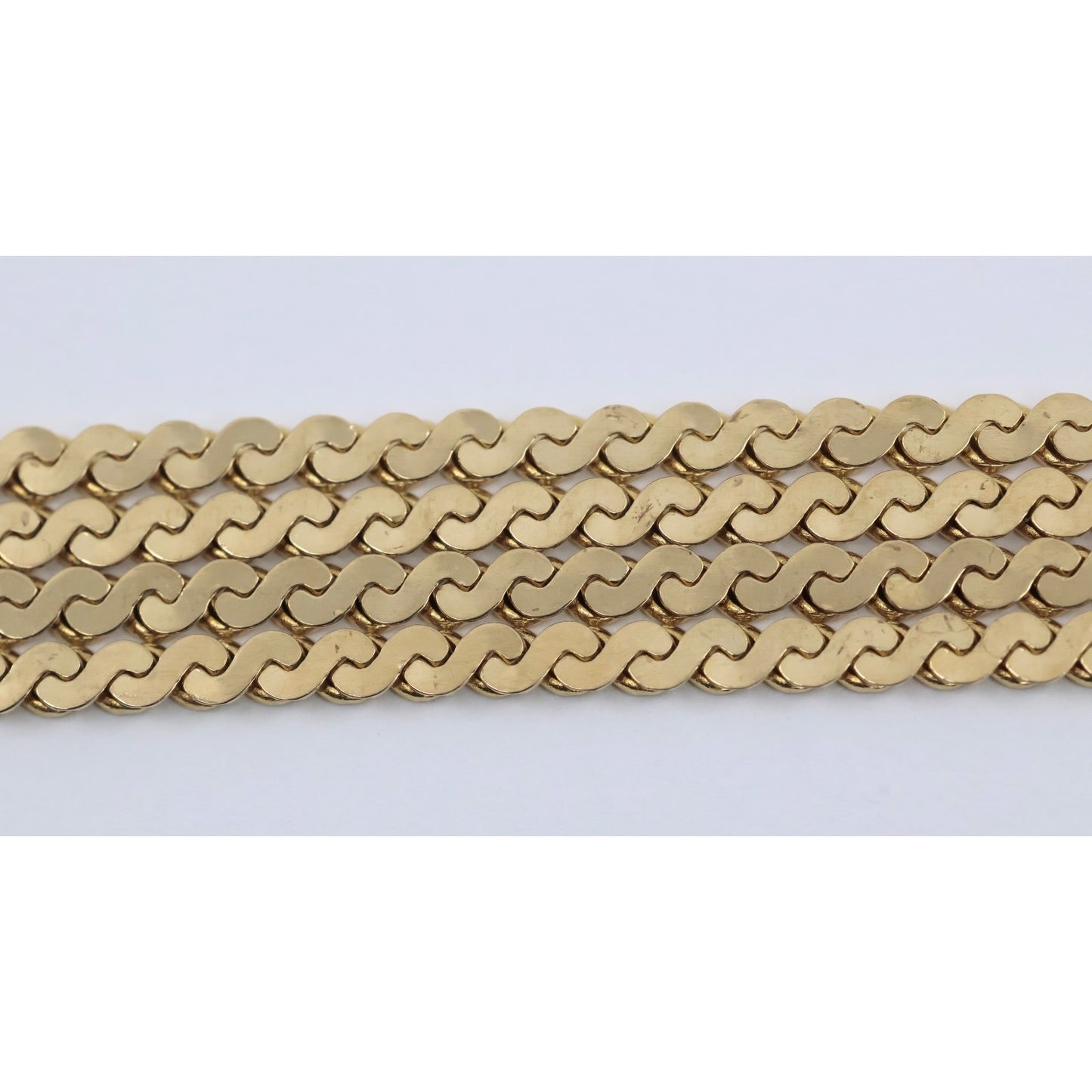 14K Yellow Gold Serpentine Link Chain Necklace