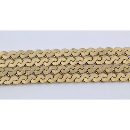 14K Yellow Gold Serpentine Link Chain Necklace