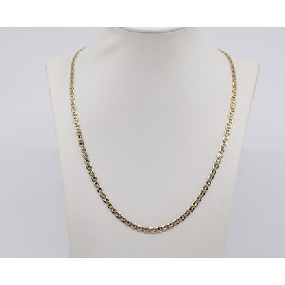 14K Yellow Gold Diamond Cut Mariner Anchor Link Chain Necklace