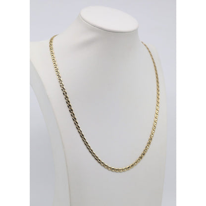 14K Yellow Gold Diamond Cut Mariner Anchor Link Chain Necklace