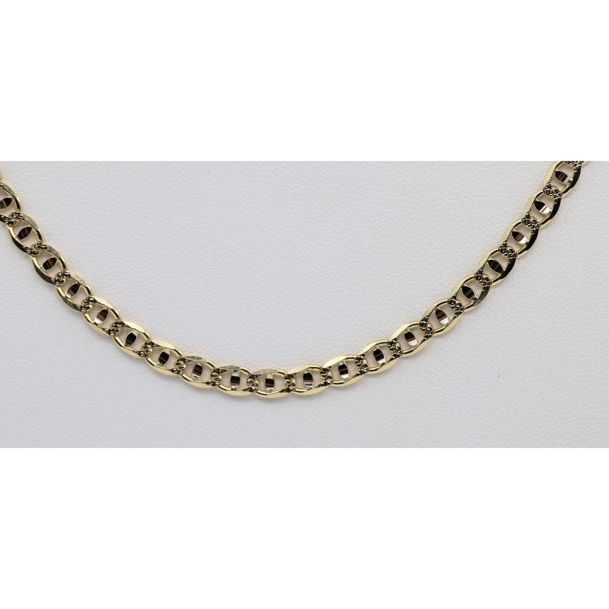 14K Yellow Gold Diamond Cut Mariner Anchor Link Chain Necklace