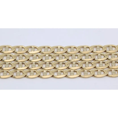 14K Yellow Gold Diamond Cut Mariner Anchor Link Chain Necklace