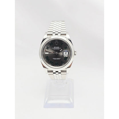 Rolex DateJust 41mm Wimbledon Roman Dial Swiss Stainless Jubilee 126300 Watch