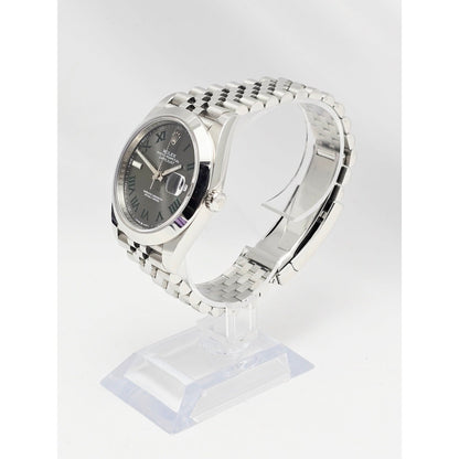 Rolex DateJust 41mm Wimbledon Roman Dial Swiss Stainless Jubilee 126300 Watch