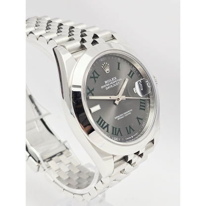 Rolex DateJust 41mm Wimbledon Roman Dial Swiss Stainless Jubilee 126300 Watch